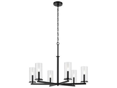 Kichler Crosby 6-Light Black Candelabra Cylinder Chandelier KIC44013BK