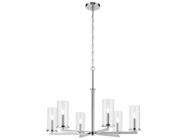 Kichler Crosby 6-Light Chrome Candelabra Cylinder Chandelier KIC44013CH