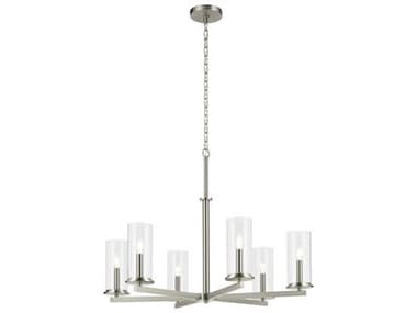 Kichler Crosby 6-Light Brushed Nickel Candelabra Cylinder Chandelier KIC44013NI