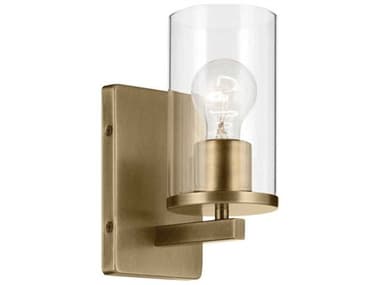 Kichler Crosby 1-Light Natural Brass Wall Sconce KIC45495NBRCLR