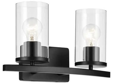 Kichler Crosby 2-Light Black Vanity Light KIC45496BKCLR