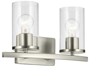 Kichler Crosby 2-Light Brushed Nickel Vanity Light KIC45496NICLR