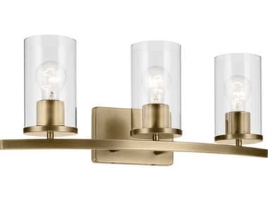 Kichler Crosby 3-Light Natural Brass Vanity Light KIC45497NBRCLR