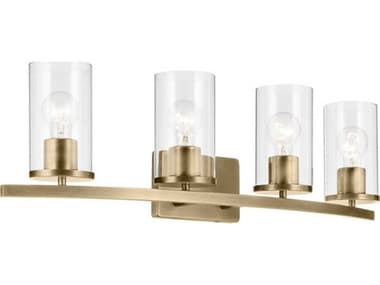 Kichler Crosby 4-Light Natural Brass Vanity Light KIC45498NBRCLR