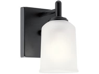 Kichler Shailene 8" Tall 1-Light Black Glass Wall Sconce KIC45572BK