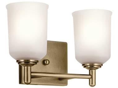 Kichler Shailene 12" Wide 2-Light Natural Brass Vanity Light KIC45573NBR