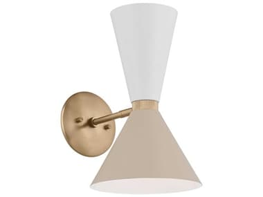 Kichler Phix 13" Tall 2-Light Champagne Bronze White And Greige Wall Sconce KIC52570CPZGRG
