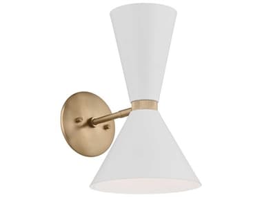 Kichler Phix 13" Tall 2-Light Champagne Bronze White Wall Sconce KIC52570CPZWH