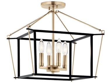 Kichler Eisley 4-Light Champagne Bronze Semi Flush Mount KIC52633CPZ