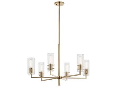 Kichler Velestino 30" Wide 6-Light Champagne Bronze Cylinder Chandelier KIC52679CPZ