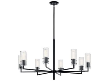 Kichler Velestino 40" Wide 8-Light Black Cylinder Chandelier KIC52680BK