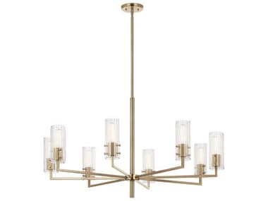 Kichler Velestino 40" Wide 8-Light Champagne Bronze Cylinder Chandelier KIC52680CPZ