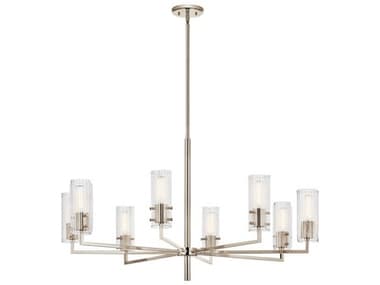 Kichler Velestino 40" Wide 8-Light Polished Nickel Cylinder Chandelier KIC52680PN