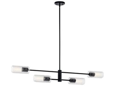 Kichler Velestino 47" 4-Light Black Cylinder Linear Island Pendant KIC52681BK