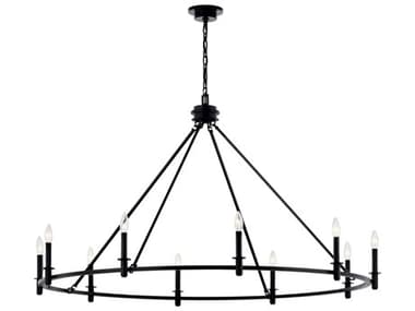 Kichler Carrick 54" Wide 10-Light Black Chandelier KIC52707BK