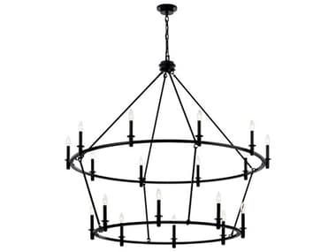 Kichler Carrick 54" Wide 18-Light Black Chandelier KIC52708BK