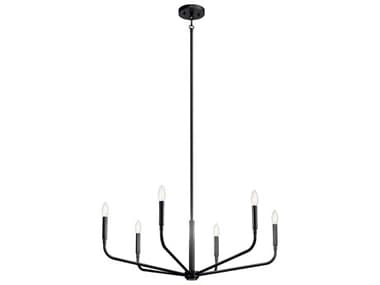 Kichler Madden 32" Wide 6-Light Black Chandelier KIC52718BK