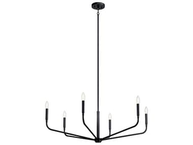 Kichler Madden 38" Wide 6-Light Black Chandelier KIC52719BK