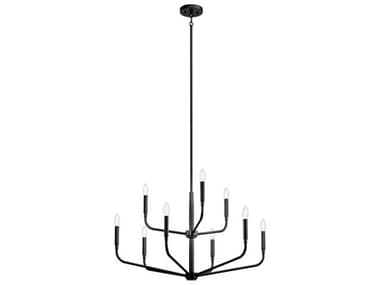 Kichler Madden 32" Wide 9-Light Black Chandelier KIC52720BK