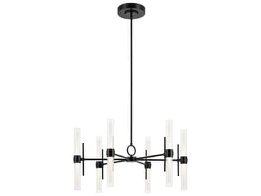 Kichler Riven 12-Light Black Cylinder Chandelier KIC52752BKLED