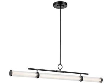 Kichler Riven 1-Light Black Linear Island Pendant KIC52754BKLED
