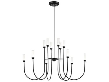 Kichler Moraine 12-Light Black Cylinder Chandelier KIC52758BKLED