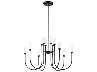 Kichler Moraine 12-Light Black Cylinder Chandelier KIC52759BKLED