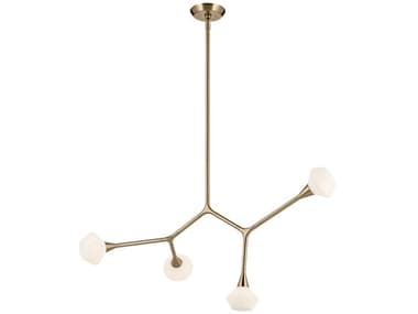 Kichler Cassius 4-Light Champagne Bronze Geometric Island Pendant KIC52762CPZ