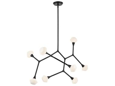 Kichler Cassius 8-Light Black Geometric Island Pendant KIC52763BK