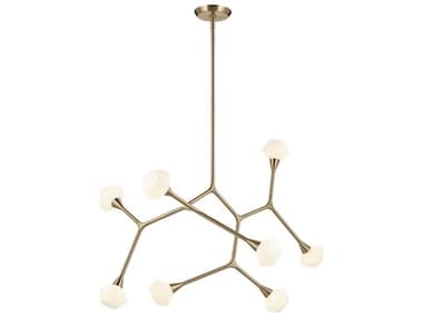 Kichler Cassius 8-Light Champagne Bronze Geometric Island Pendant KIC52763CPZ