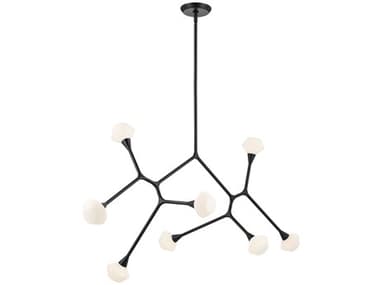 Kichler Cassius 8-Light Black Geometric Island Pendant KIC52764BK