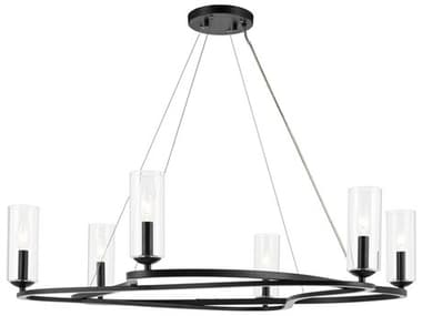Kichler Harpin 6-Light Black Candelabra Cylinder Chandelier KIC52771BK