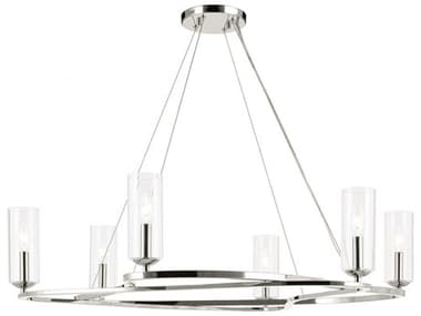Kichler Harpin 6-Light Polished Nickel Candelabra Cylinder Chandelier KIC52771PN