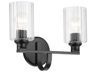 Kichler Gioe 2-Light Black Vanity Light KIC55225BKFLU