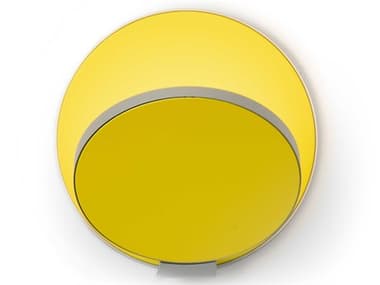 Koncept Gravy Wide Silver Matte Yellow Wall Sconce KONGRWSILMYW