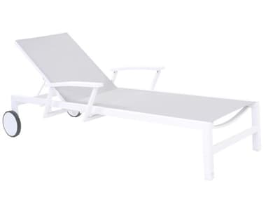 Kettler Anabel Closeout White Adjustable Chaise Lounge in Mouse Grey Sling (Price Includes Two) KR0040093K2