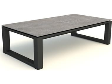 Kettler Boston Select Aluminum Lava 55''W x 30'D Rectangular Ceramic Top Coffee Table KR1065205241