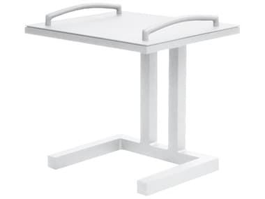 Kettler Easy Aluminum White Rectangular Outdoor Patio End Table KR1334225