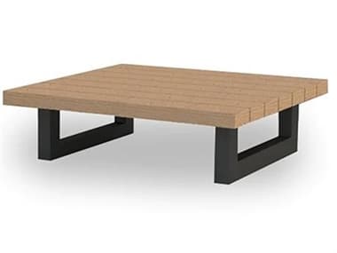 Kettler Nevada Aluminum Lava Square Robust Teak Top Outdoor Patio Coffee Table KR1466205