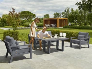Kettler Timber Aluminum Lava Lounge Set in Natter Charcoal KR1610205K1NC