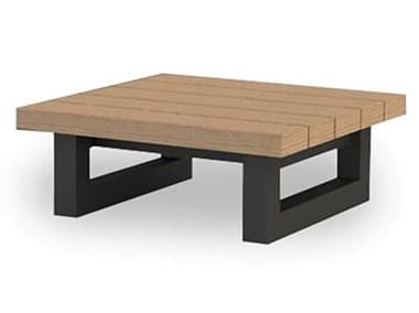 Kettler Nevada Aluminum Lava Square Robust Teak Top Outdoor Patio Coffee Table KR1719205