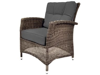 Kettler Lakena Wicker Rattan Lounge Chair with Canvas Coal KR3044012000CC