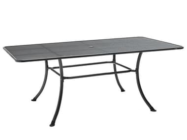 Kettler Mesh Steel Gray Rectangular Patio Dining Table with Umbrella Hole KRT04850200S