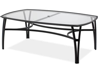 Koverton Modone Tables Aluminum 80''W x 48''D Rectangular Dining Table with Umbrella Hole KVK1544880TG