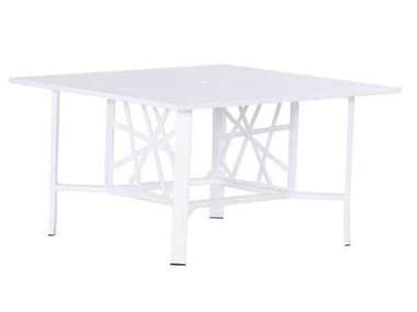 Koverton Parkview Knest Cast Aluminum 42'' Square Chat Table with Umbrella Hole KVK26342CT