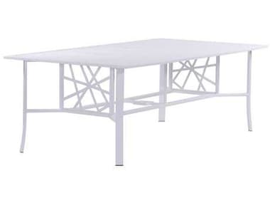 Koverton Parkview Knest Cast Aluminum 87''W x 44''D Rectangular Dining Table with Umbrella Hole KVK2634487T