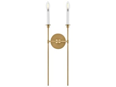 Lark Living Hux 24" Tall 2-Light Lacquered Brass Warm White Wall Sconce LAK83072LCB