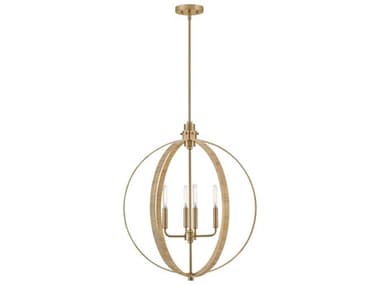 Lark Living Fallon 24" Wide 4-Light Lacquered Brass Bamboo Candelabra Globe Chandelier LAK83554LCBBAM