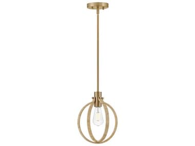 Lark Living Fallon 10" 1-Light Lacquered Brass Bamboo Globe Mini Pendant LAK83557LCBBAM