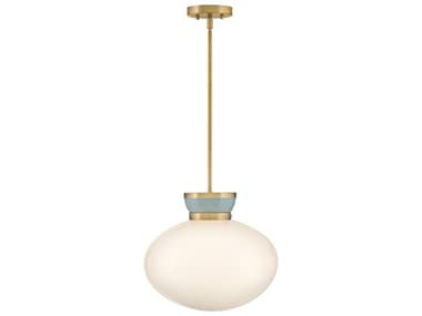 Lark Living Lucy 1-Light Lacquered Brass Seafoam Pendant LAK83604LCBSF